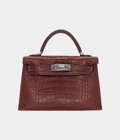 Hermès Mini Kelly II Havane Matte Alligator Palladium Hardware