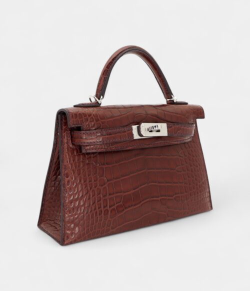 Hermès Mini Kelly II Havane Matte Alligator Palladium Hardware