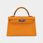 Hermès Mini Kelly II Sellier Moutarde Chèvre Palladium Hardware