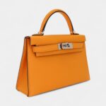 Hermès Mini Kelly II Sellier Moutarde Chèvre Palladium Hardware