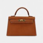 Hermès Mini Kelly II Sellier Toffee Porc Leather Gold Hardware