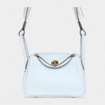Hermès Mini Lindy Bleu Brume Swift Gold Hardware
