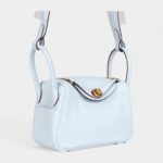 Hermès Mini Lindy Bleu Brume Swift Gold Hardware