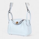 Hermès Mini Lindy Bleu Brume Swift Gold Hardware