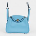 Hermès Mini Lindy Celeste Swift Gold Hardware