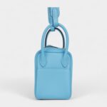 Hermès Mini Lindy Celeste Swift Gold Hardware