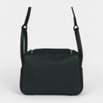 Hermès Mini Lindy Dark Green Clemence Gold Hardware
