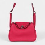 Hermès Mini Lindy Framboise Clemence Palladium Hardware