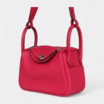 Hermès Mini Lindy Framboise Clemence Palladium Hardware
