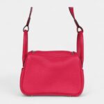 Hermès Mini Lindy Framboise Clemence Palladium Hardware