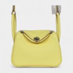 Hermès Mini Lindy Limoncello Clemence Palladium Hardware
