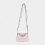 Hermès Mini Lindy Mauve Pale Verso Clemence Palladium Hardware