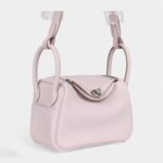 Hermès Mini Lindy Mauve Pale Verso Clemence Palladium Hardware