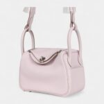 Hermès Mini Lindy Mauve Pale Verso Clemence Palladium Hardware