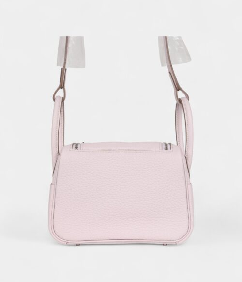 Hermès Mini Lindy Mauve Pale Verso Clemence Palladium Hardware