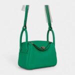 Hermès Mini Lindy Menthe Clemence Palladium Hardware