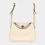 Hermès Mini Lindy Nata Clemence Gold Hardware