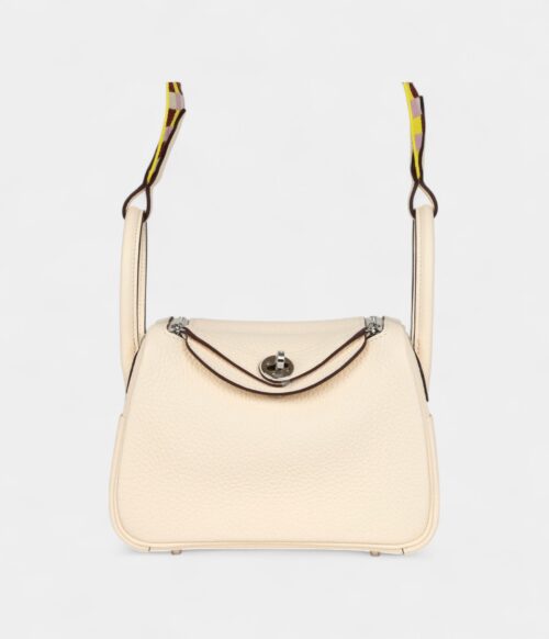 Hermès Mini Lindy Nata Clemence Gold Hardware