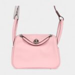 Hermès Mini Lindy Rose Sakura Swift Palladium Hardware