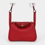Hermès Mini Lindy Rouge Casaque Swift Gold Hardware