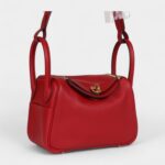 Hermès Mini Lindy Rouge Casaque Swift Gold Hardware