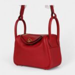 Hermès Mini Lindy Rouge Casaque Swift Gold Hardware