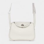 Hermès Mini Lindy White Swift Palladium Hardware