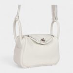 Hermès Mini Lindy White Swift Palladium Hardware