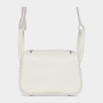 Hermès Mini Lindy White Swift Palladium Hardware