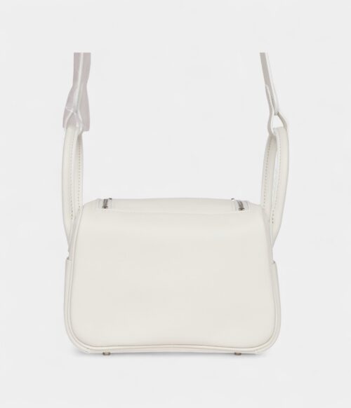 Hermès Mini Lindy White Swift Palladium Hardware