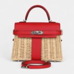 Hermès Mini Picnic Kelly 20 Rouge De Coeur Swift Palladium Hardware