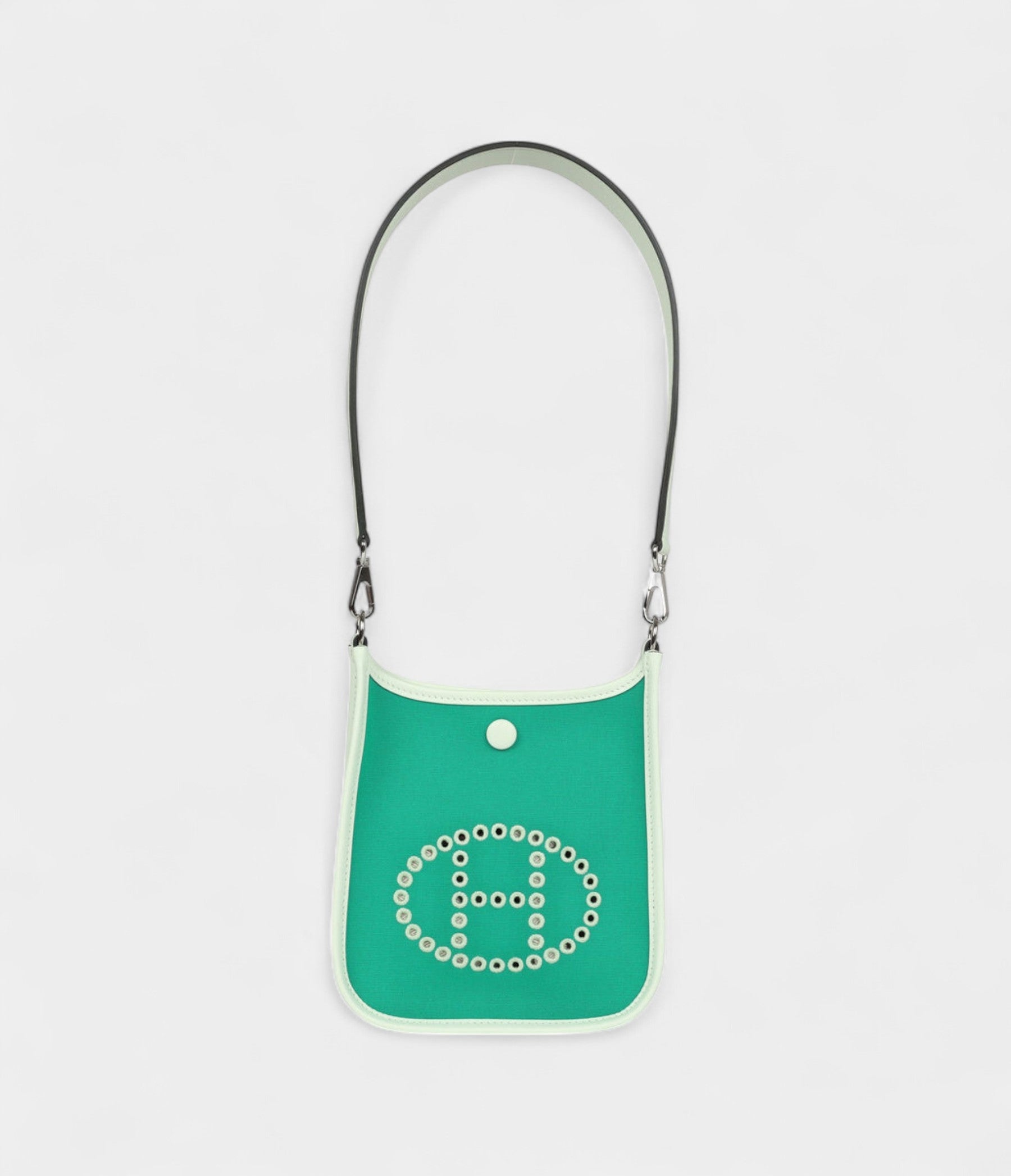 Hermès Neo Evelyne TPM Menthe Officier Canvas and Vert Fizz Swift Palladium Hardware
