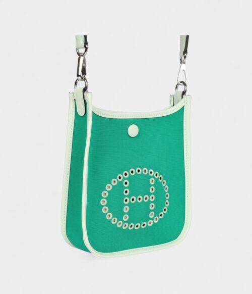 Hermès Neo Evelyne TPM Menthe Officier Canvas and Vert Fizz Swift Palladium Hardware