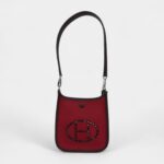 Hermès Neo Evelyne TPM Rubis Officier Canvas and Rouge Sellier Swift Palladium Hardware