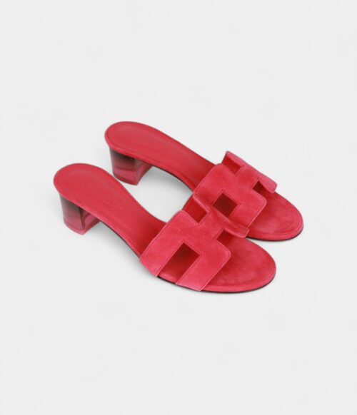 Hermès Oasis Sandals Raspberry Rose Gradient Heels