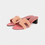 Hermès Oasis Sandals Rouge Blush Fur
