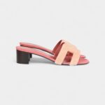 Hermès Oasis Sandals Rouge Blush Fur