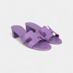 Hermès Oasis Sandals Violet Calfskin