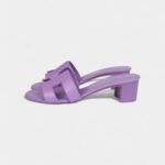 Hermès Oasis Sandals Violet Calfskin