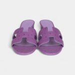 Hermès Oasis Sandals Violet Parma Ostrich
