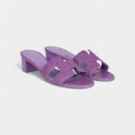 Hermès Oasis Sandals Violet Parma Ostrich