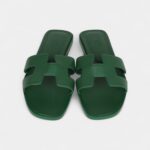 Hermès Oran Sandal Electric Green Calfskin