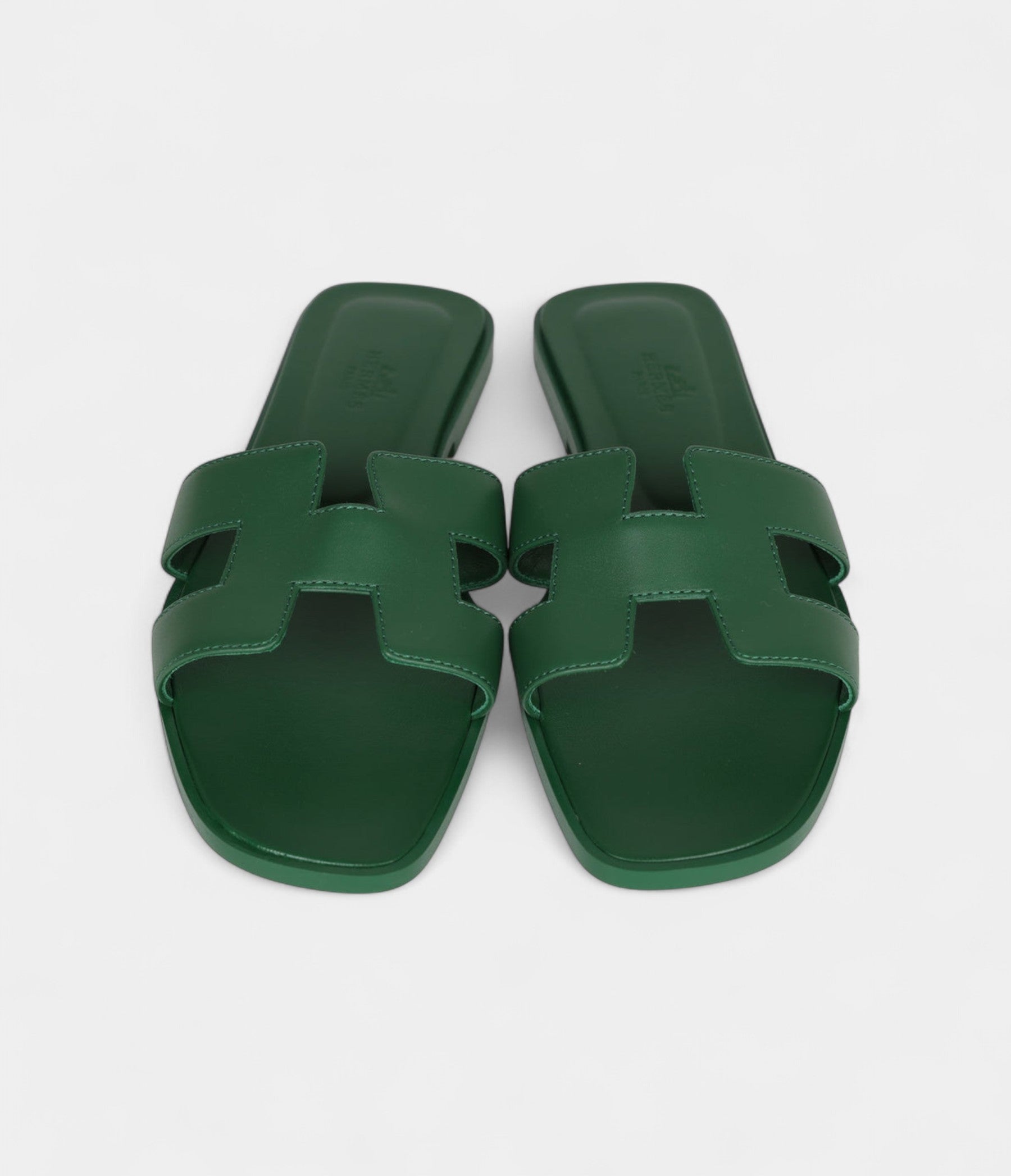 Hermès Oran Sandal Electric Green Calfskin
