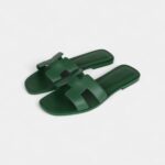 Hermès Oran Sandal Electric Green Calfskin