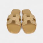 Hermès Oran Sandals Beige Crin Ostrich