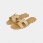 Hermès Oran Sandals Beige Crin Ostrich