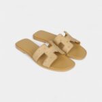 Hermès Oran Sandals Beige Crin Ostrich