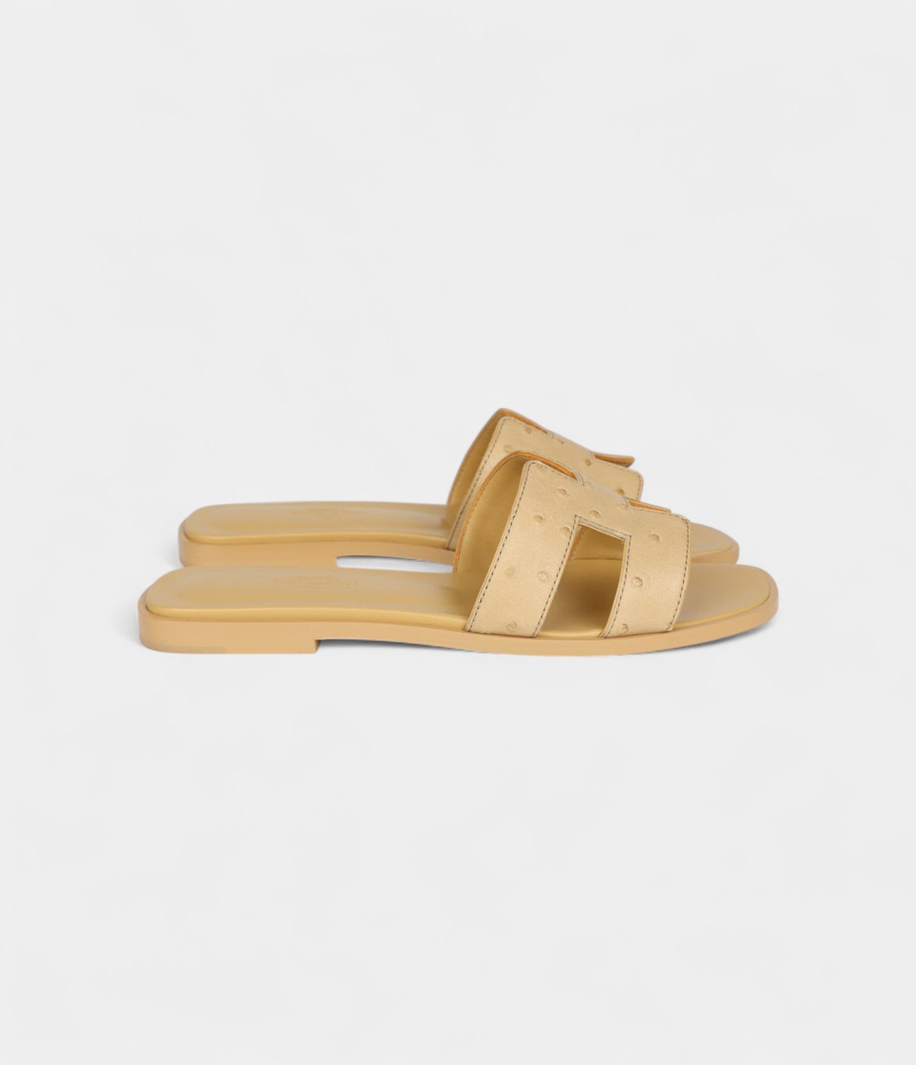 Hermès Oran Sandals Beige Crin Ostrich