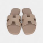 Hermès Oran Sandals Beige Mastic Calfskin