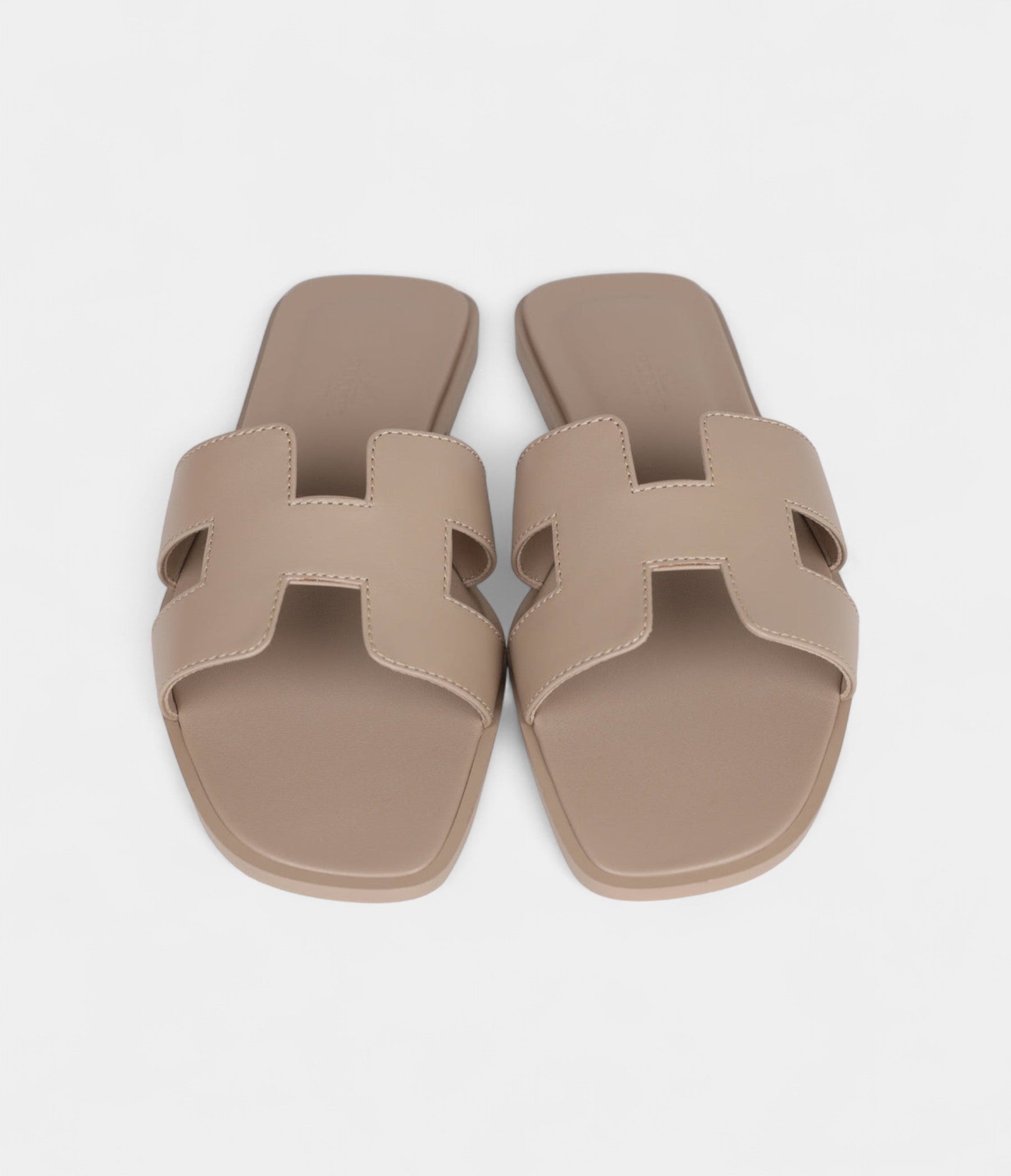 Hermès Oran Sandals Beige Mastic Calfskin